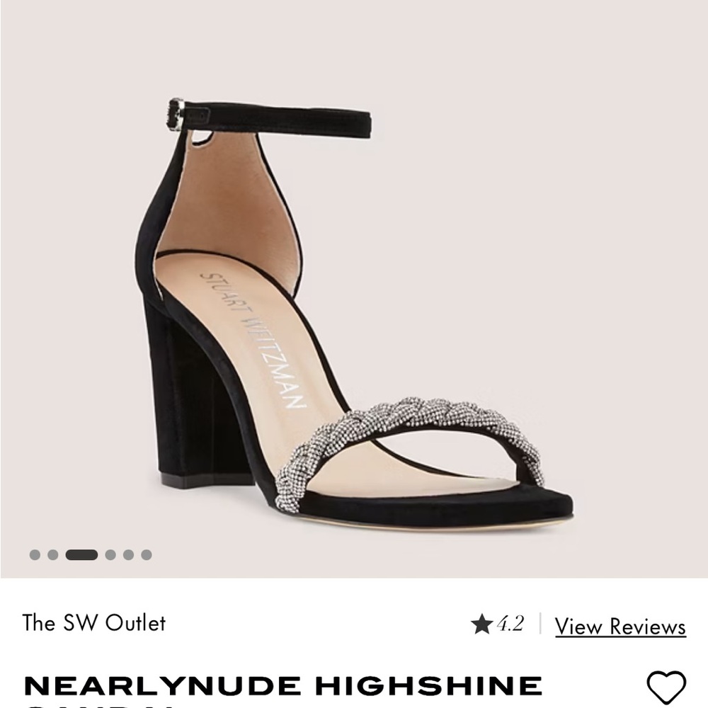 Stuart Weitzman Nearly Nude black velvet sandals NEVER WORN